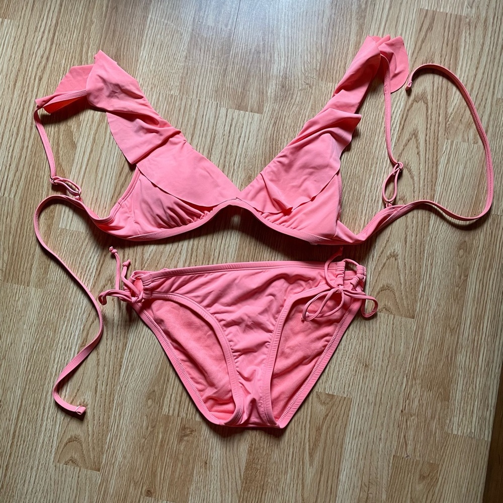 Daniel Cremieux Women’s Swimsuit Top and Bottom, Size Small, Orange/Pink